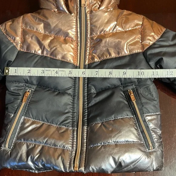 Girls metallic puffer jacket coat Body Glove size 2T pink black silver - Picture 8 of 10